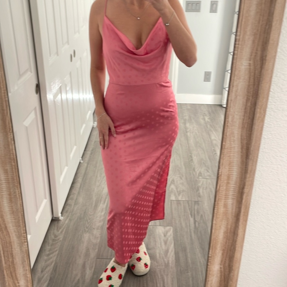 Vici Rose Maxi Dress with Draped Neckline